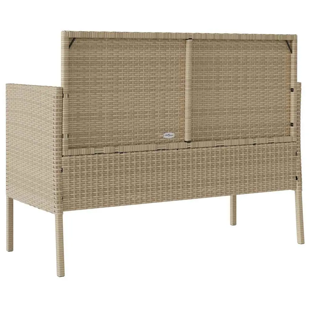 Garden Bench Outdoor Seating Beige with Cushion