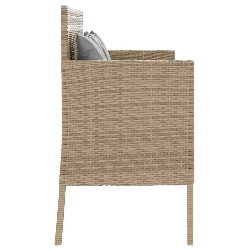Garden Bench Outdoor Seating Beige with Cushion