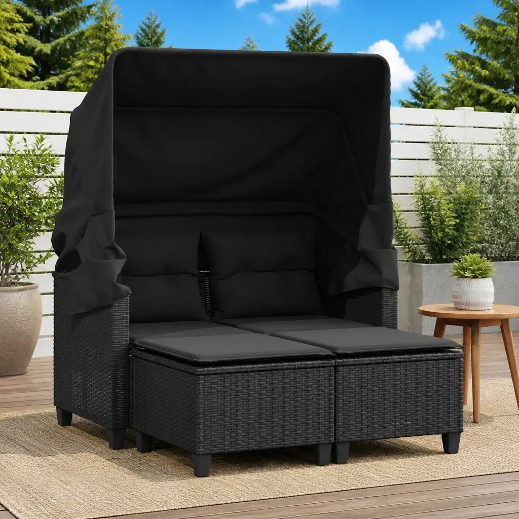 2-Seater Garden Sofa with Canopy