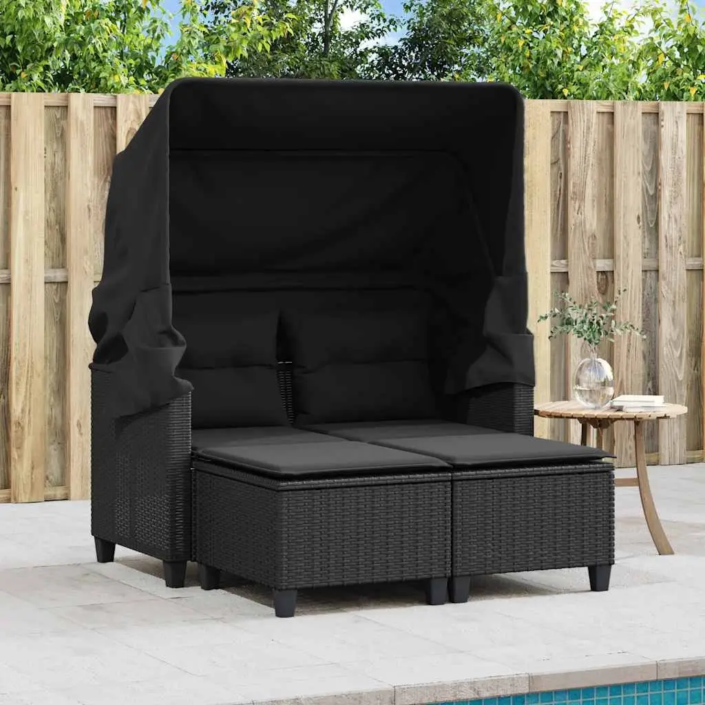 2-Seater Garden Sofa with Canopy