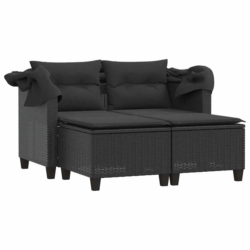 2-Seater Garden Sofa with Canopy