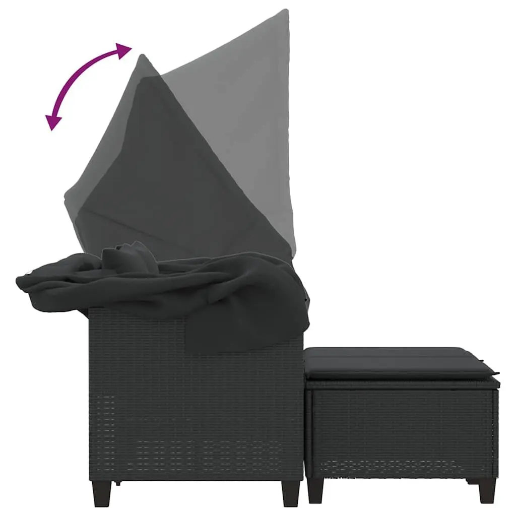 2-Seater Garden Sofa with Canopy
