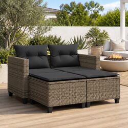 Specifications for Grey 2-Seater Outdoor Sofa with Stools