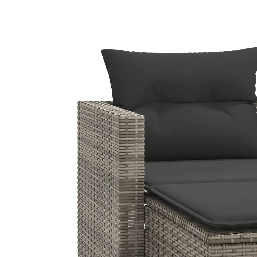 Grey 2-Seater Outdoor Sofa with Stools