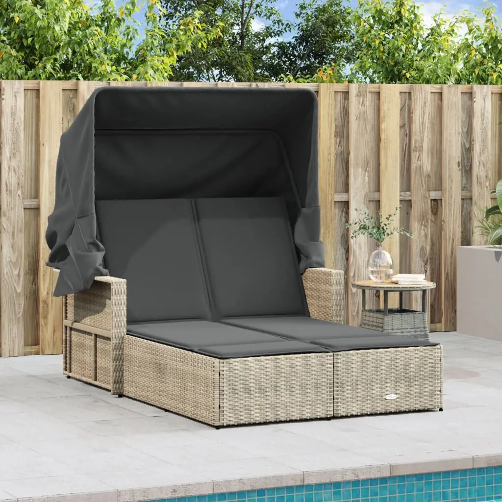 Double Sun Lounger Outdoor Furniture Patio Garden Grey