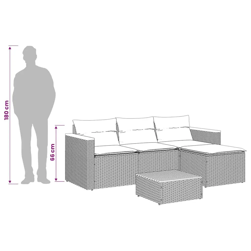 3 Piece Outdoor Garden Sofa Set for Patio Black Poly Rattan with Cushions