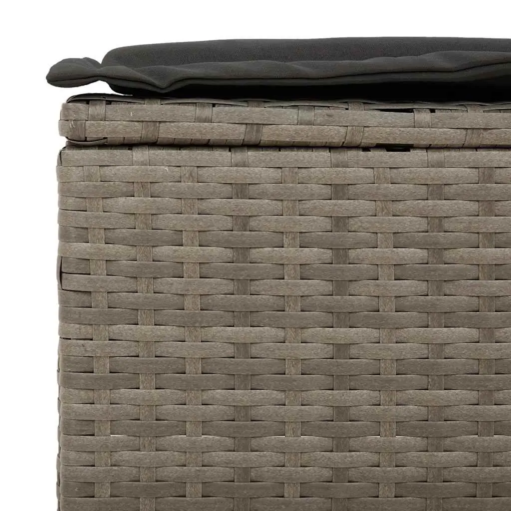 3 Piece Outdoor Garden Sofa Set for Patio Grey Poly Rattan with Cushions