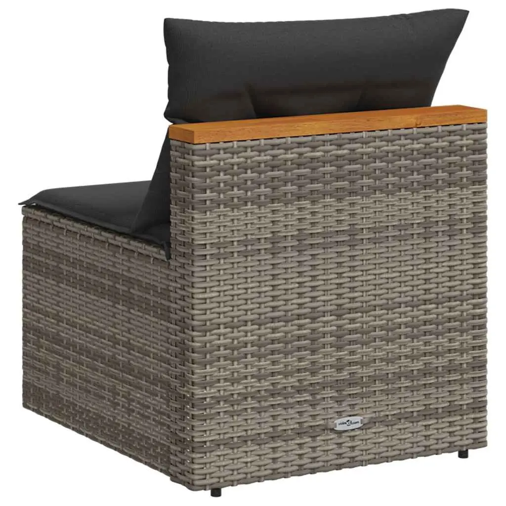 Outdoor Garden Sofas Armless Seating Furniture 2 Piece Set with Cushions Grey
