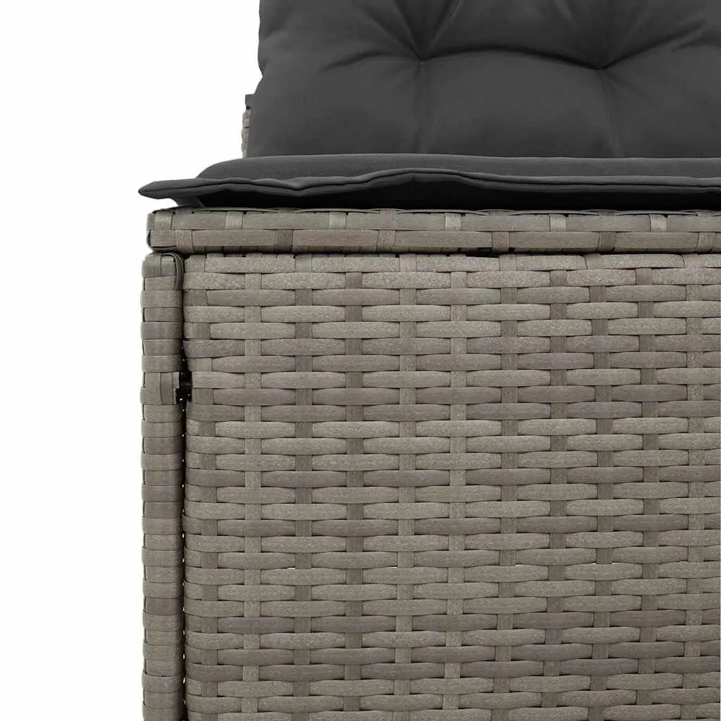 Outdoor Garden Sofas Armless Seating Furniture 2 Piece Set with Cushions Grey