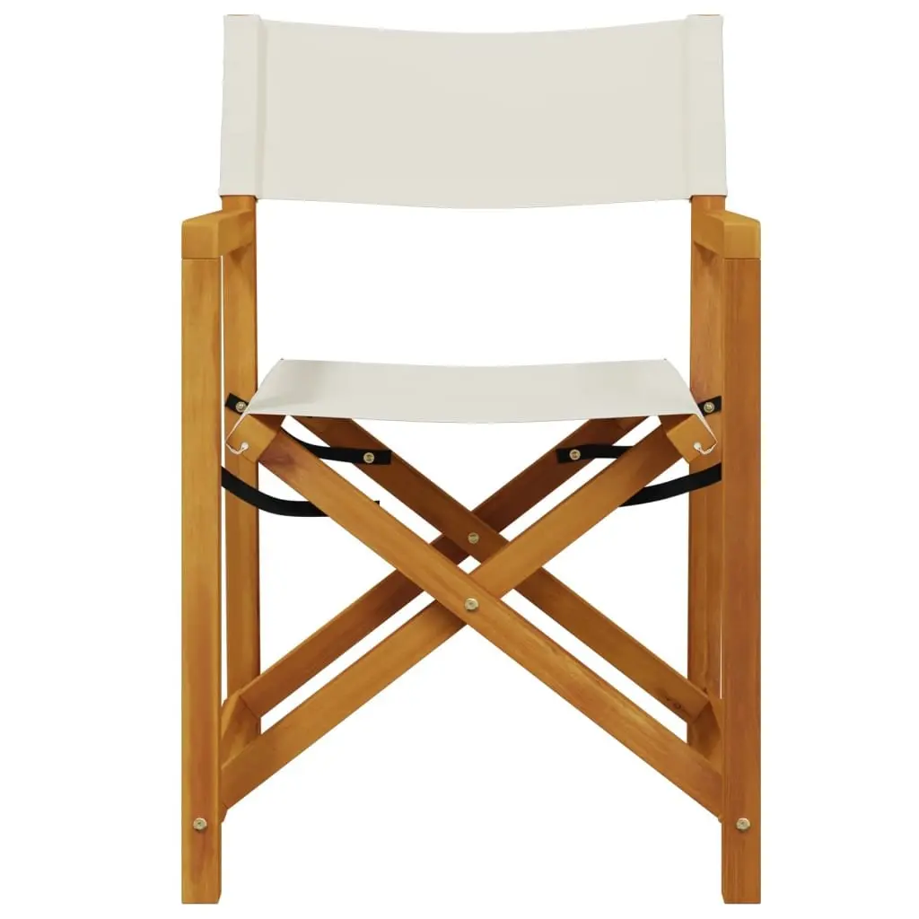 Folding Director Chairs Outdoor Garden Camping Cream 2 Pieces