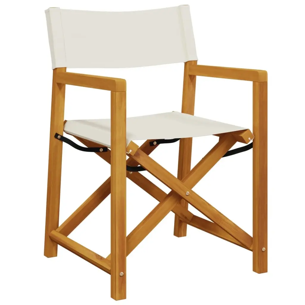 Folding Director Chairs Outdoor Garden Camping Cream 2 Pieces