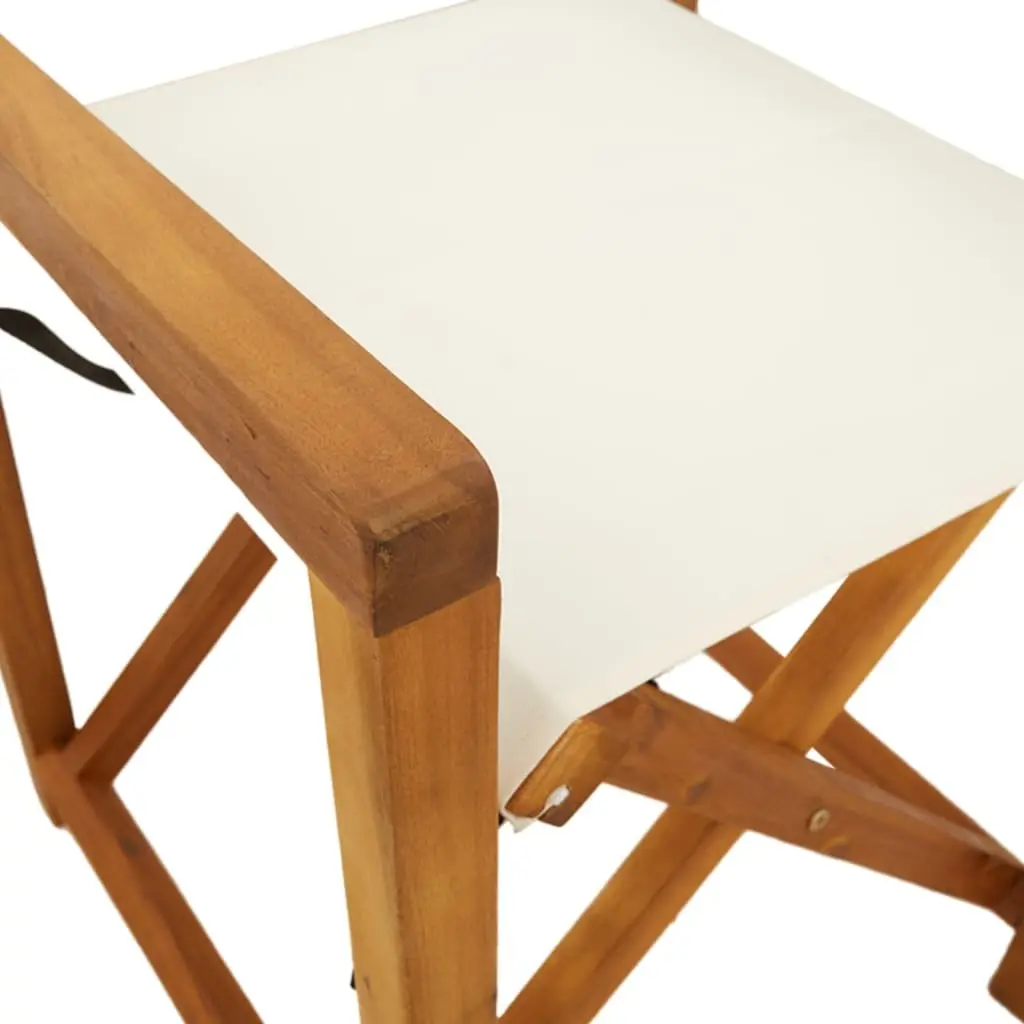 Folding Director Chairs Outdoor Garden Camping Cream 2 Pieces