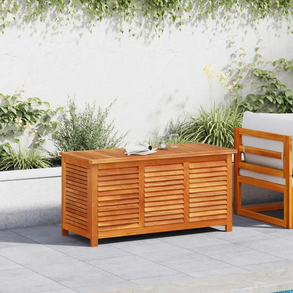 Outdoor Garden Storage Box Solid Wood Acacia Brown Furniture Cushion Toy Chest
