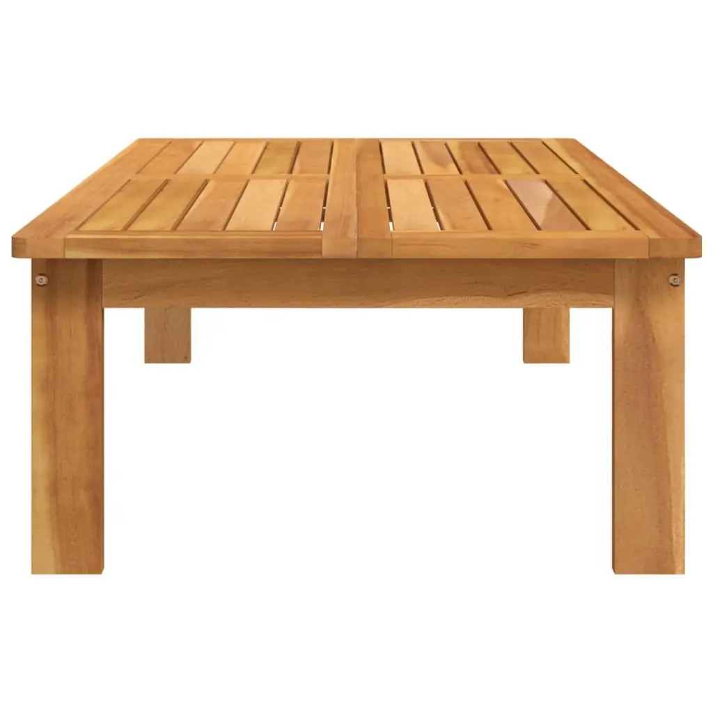 Garden Table 100x60x30cm Outdoor Patio Furniture Slatted Design Wood Acacia