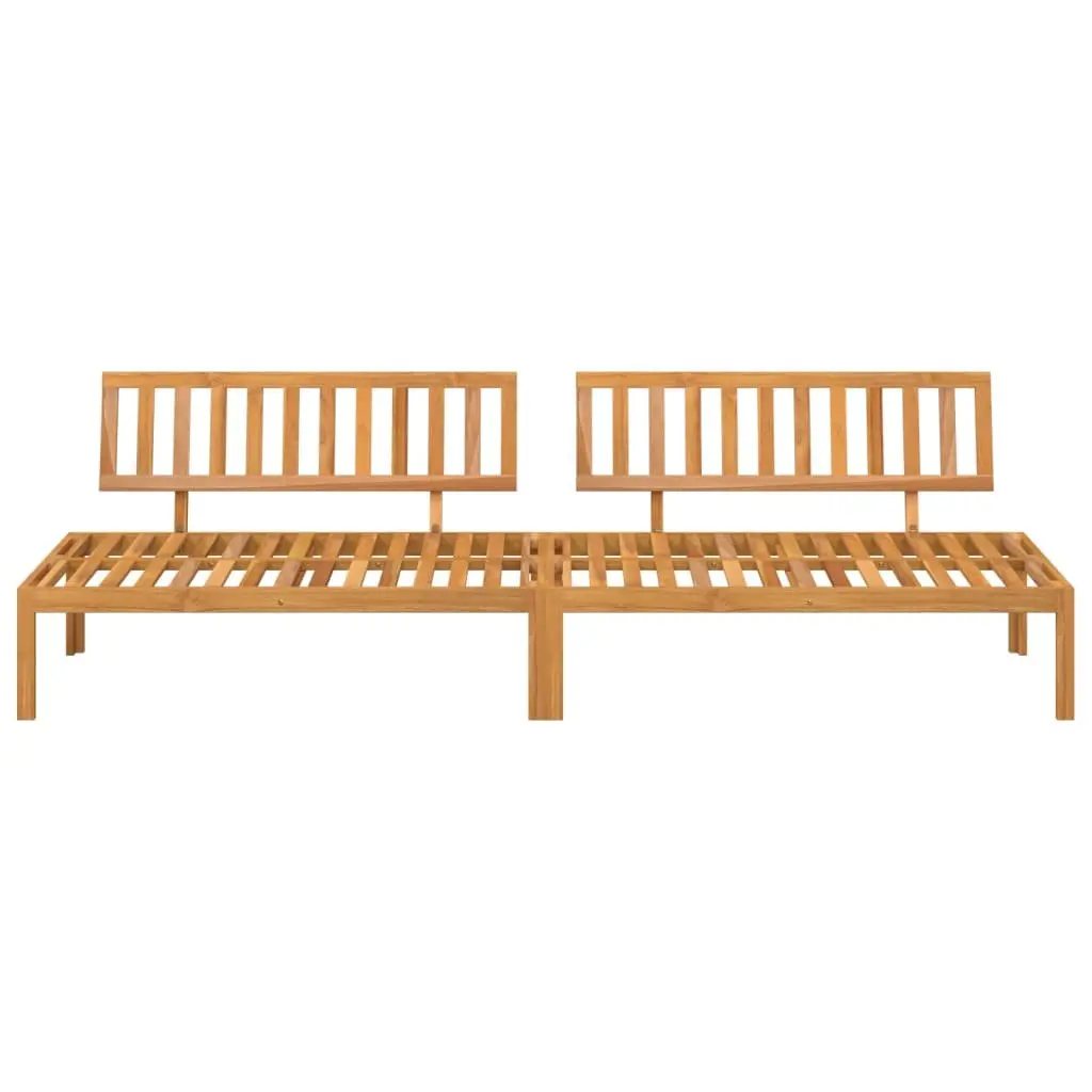Outdoor Sectional Sofa Middle Unit Garden Pallet 2 pcs Solid Acacia Wood Brown