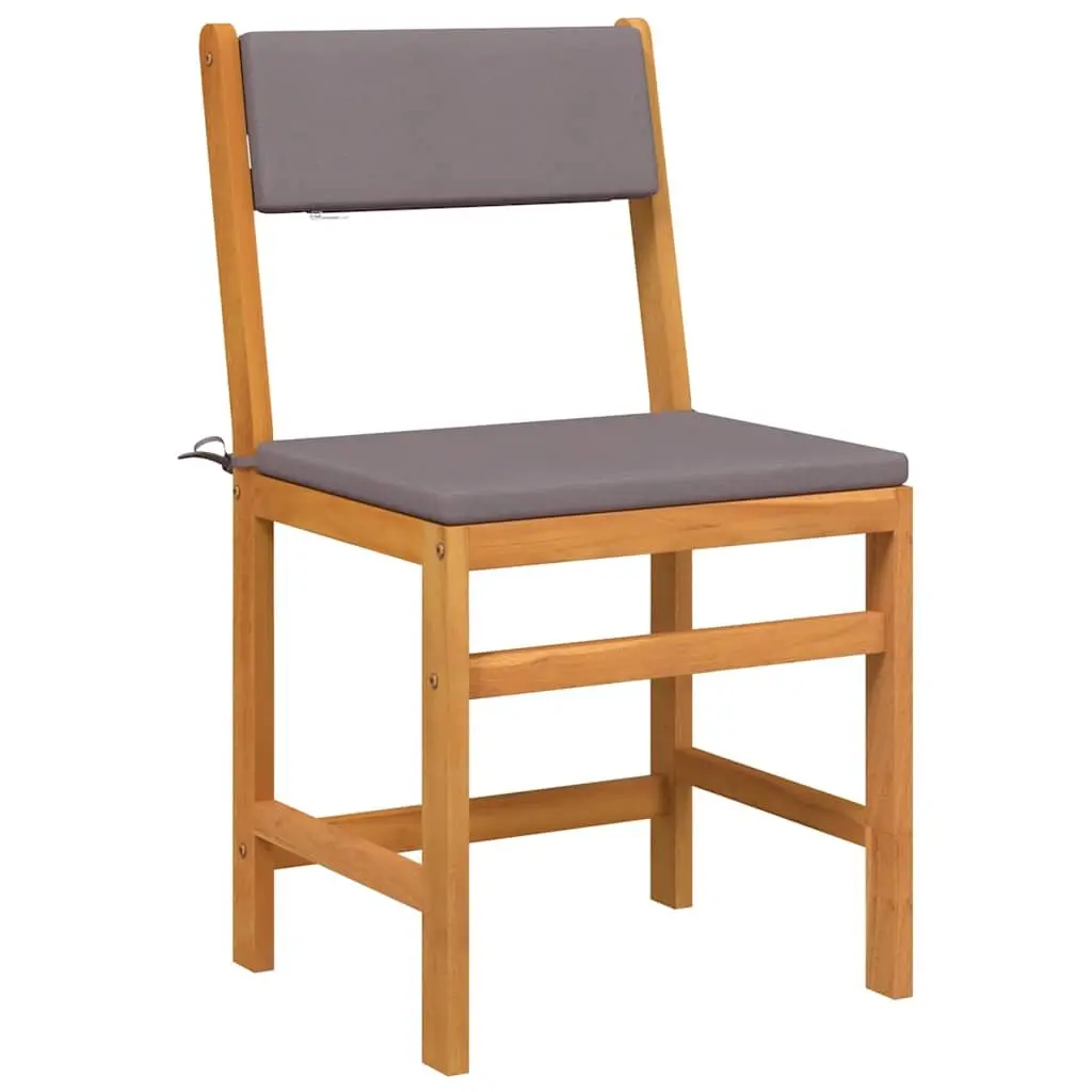 3 Piece Outdoor Balcony Set with Cushions Solid Acacia Wood Patio Furniture