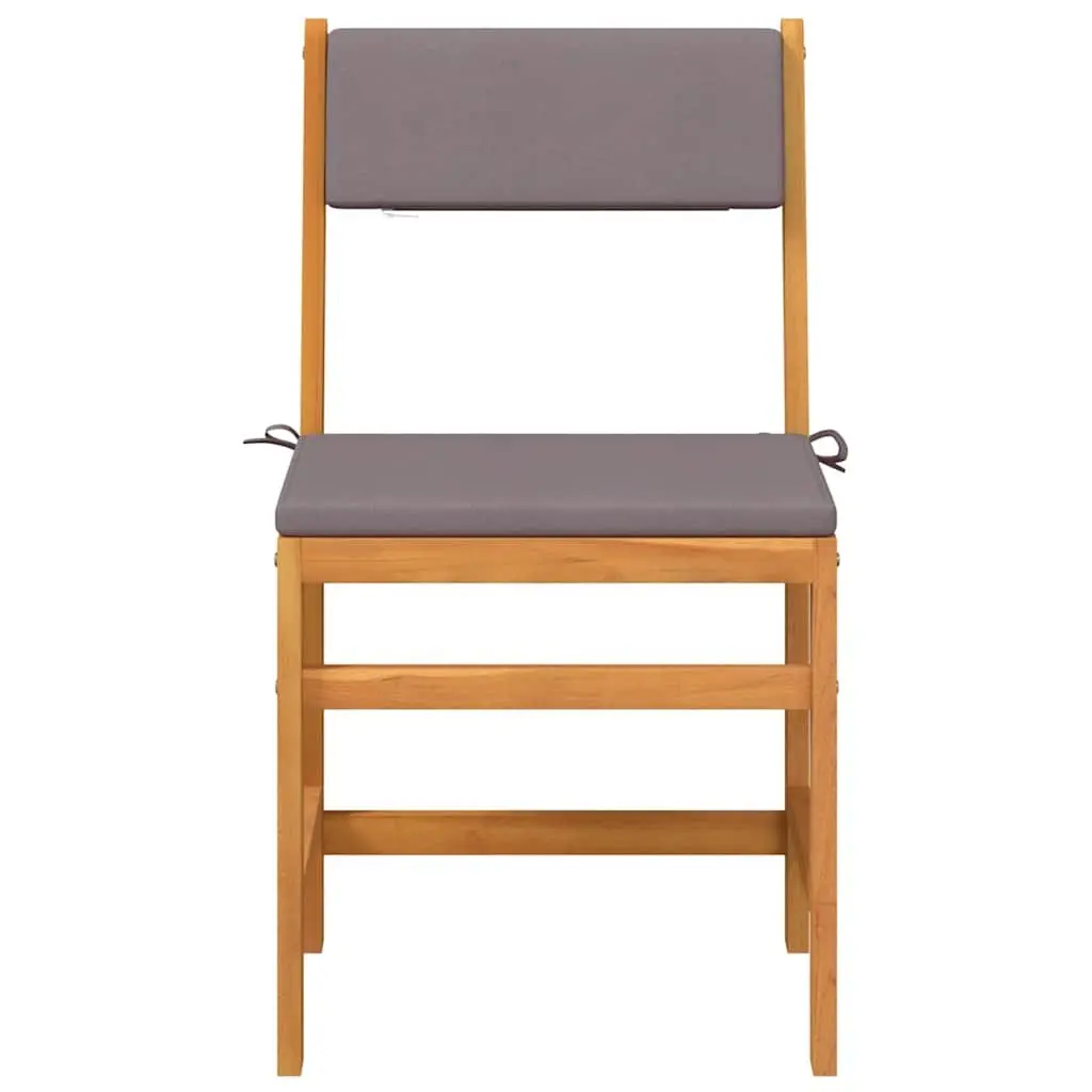 3 Piece Outdoor Balcony Set with Cushions Solid Acacia Wood Patio Furniture