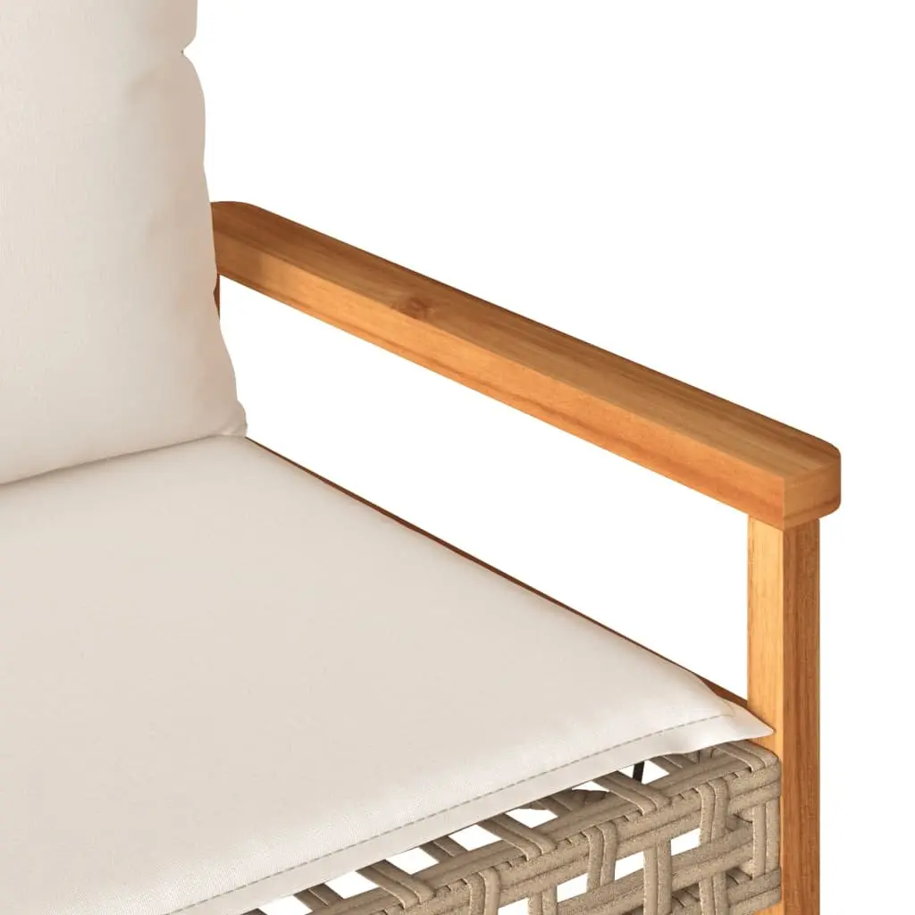 Outdoor Garden Bench with Beige Cushion