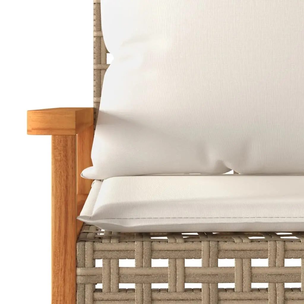 Outdoor Garden Bench with Beige Cushion