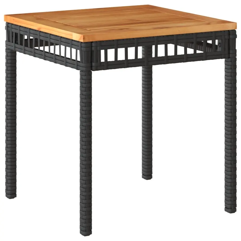 Garden Table Outdoor Patio Furniture Black Acacia Wood 38 x 38 x 42 cm