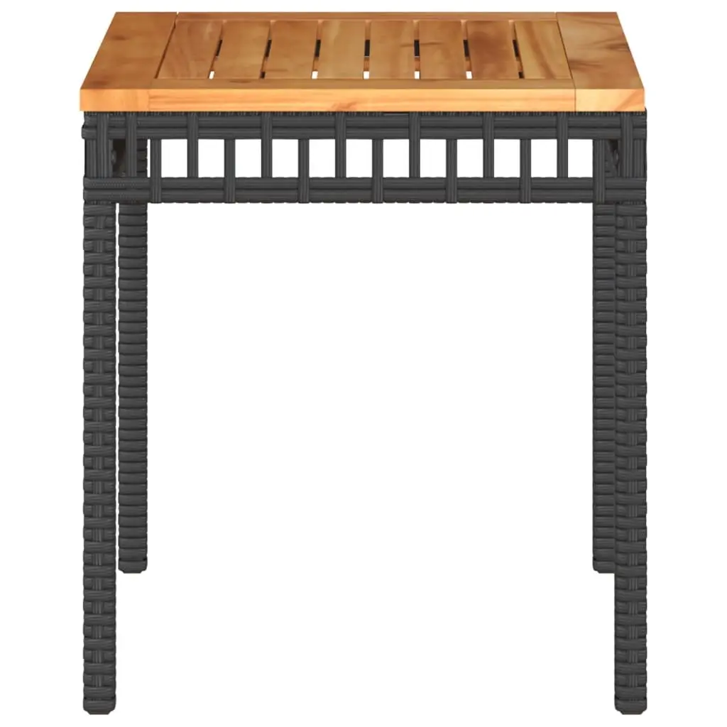 Garden Table Outdoor Patio Furniture Black Acacia Wood 38 x 38 x 42 cm