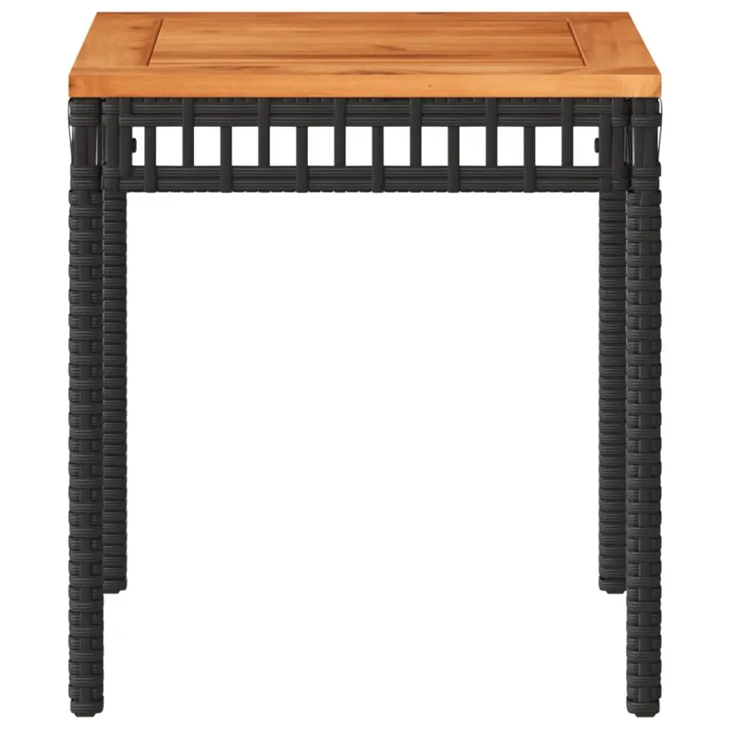 Garden Table Outdoor Patio Furniture Black Acacia Wood 38 x 38 x 42 cm