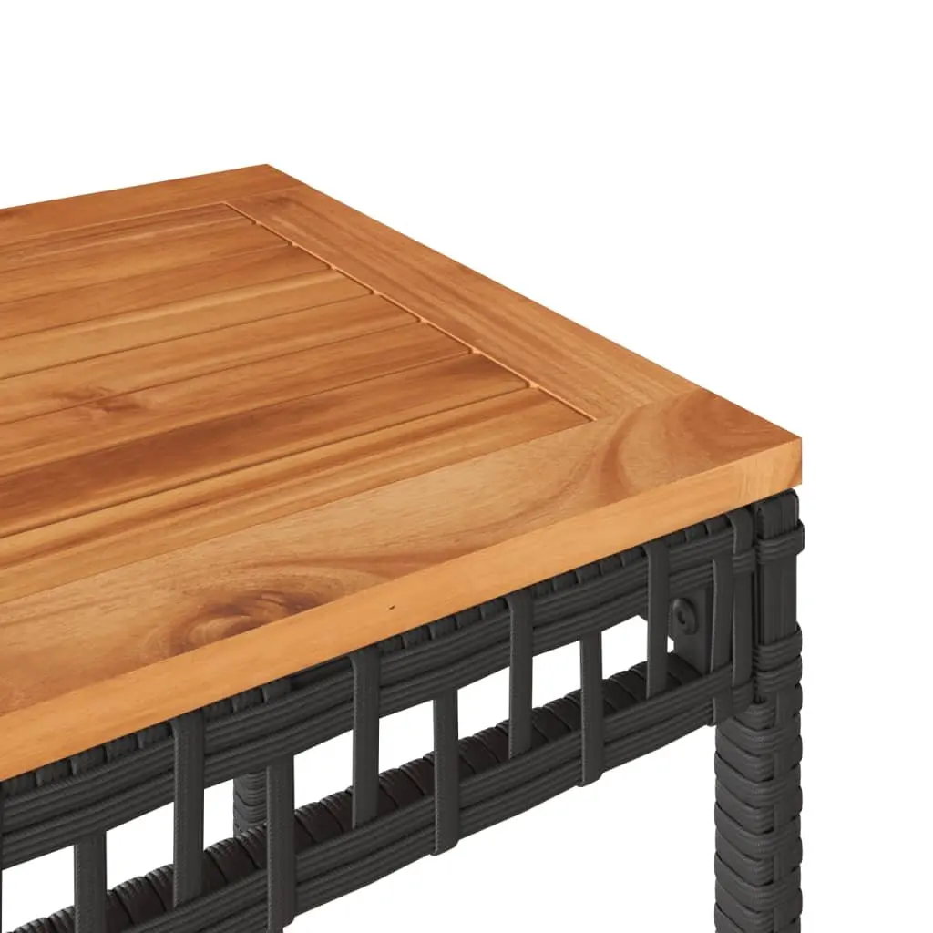 Garden Table Outdoor Patio Furniture Black Acacia Wood 38 x 38 x 42 cm