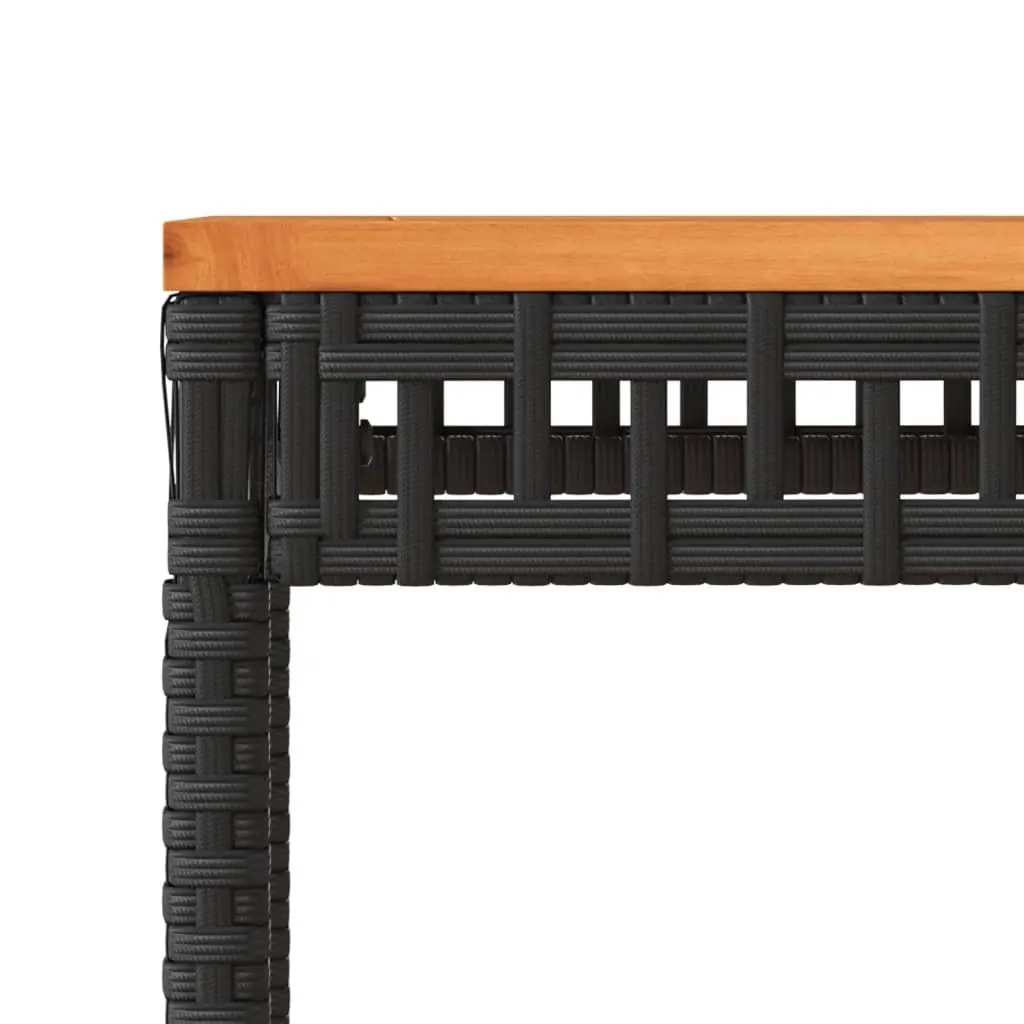 Garden Table Outdoor Patio Furniture Black Acacia Wood 38 x 38 x 42 cm