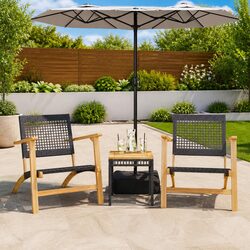 3 Piece Bistro Set: Black Outdoor Furniture Details