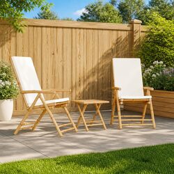 Specifications for Bamboo Folding Garden Reclining Chairs 2 pcs