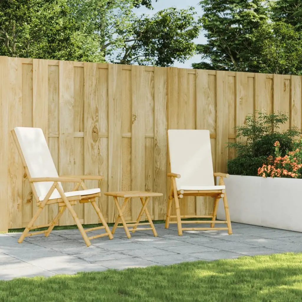 Folding Garden Reclining Chairs for Outdoor Use with Cushions Brown 2 Piece