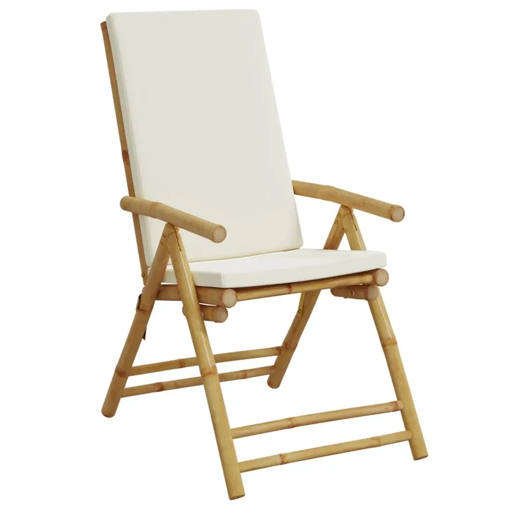 Folding Garden Reclining Chairs for Outdoor Use with Cushions Brown 2 Piece