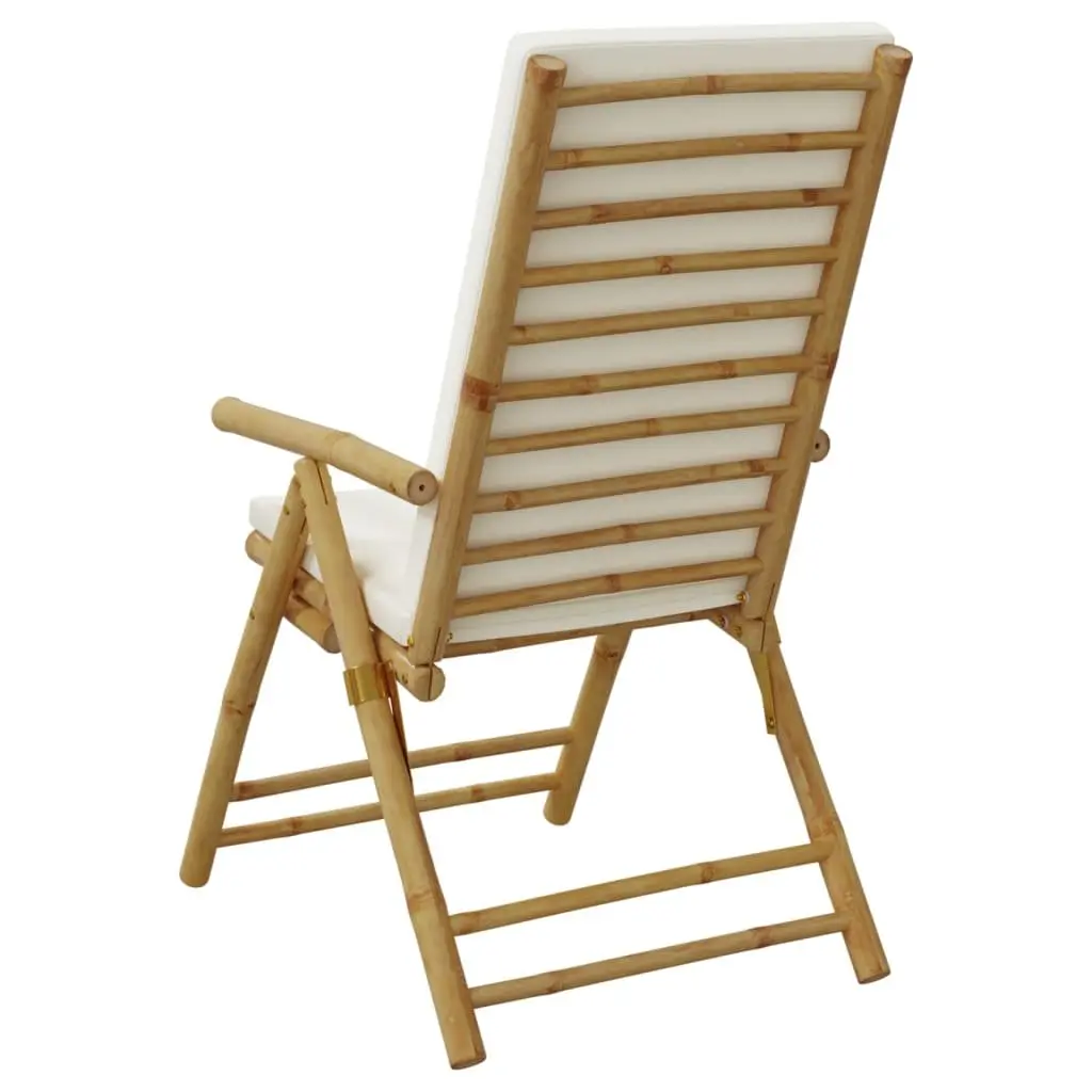 Folding Garden Reclining Chairs for Outdoor Use with Cushions Brown 2 Piece