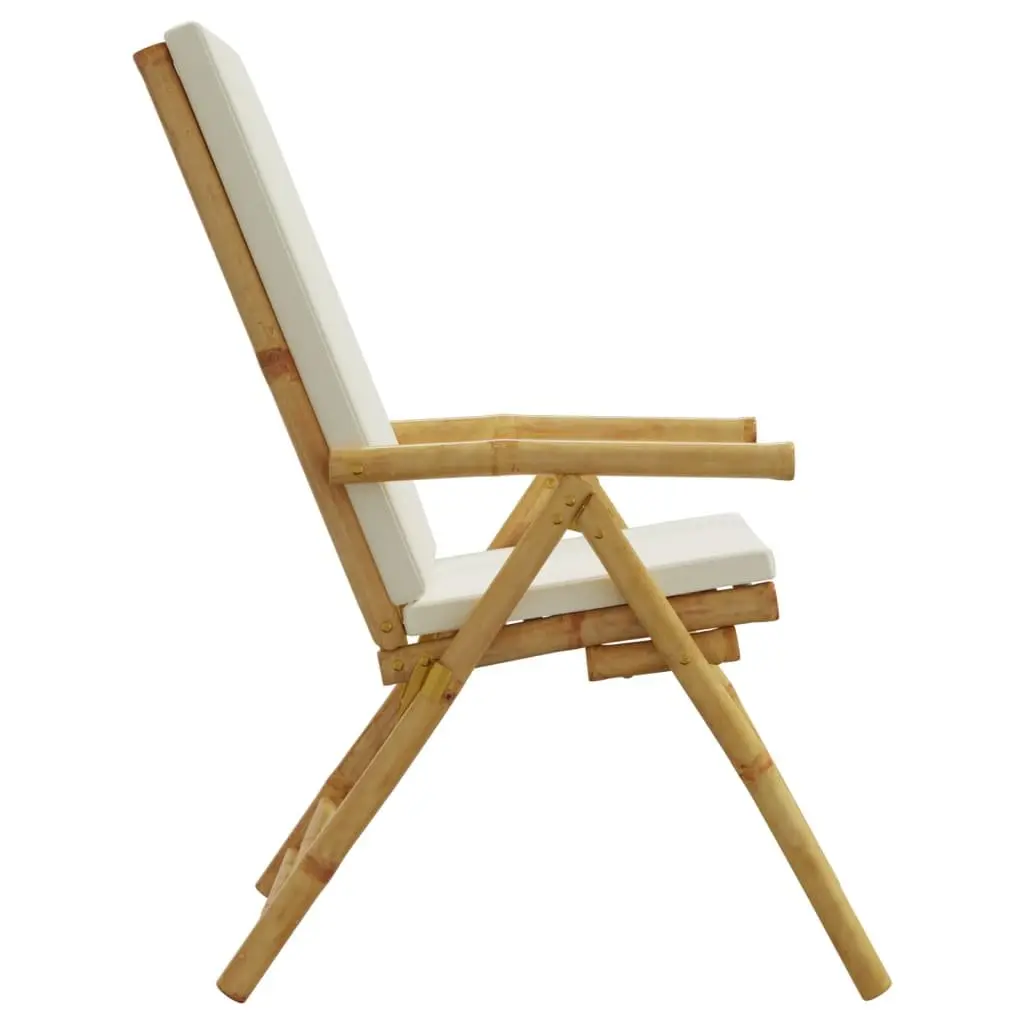 Folding Garden Reclining Chairs for Outdoor Use with Cushions Brown 2 Piece