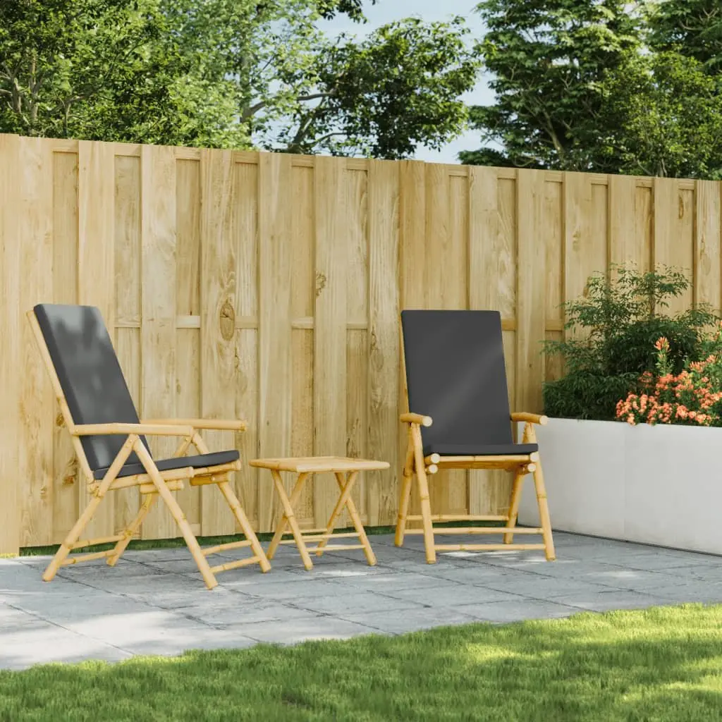 Folding Garden Table 45x45x45 cm Outdoor Patio Furniture Brown Bamboo Slat