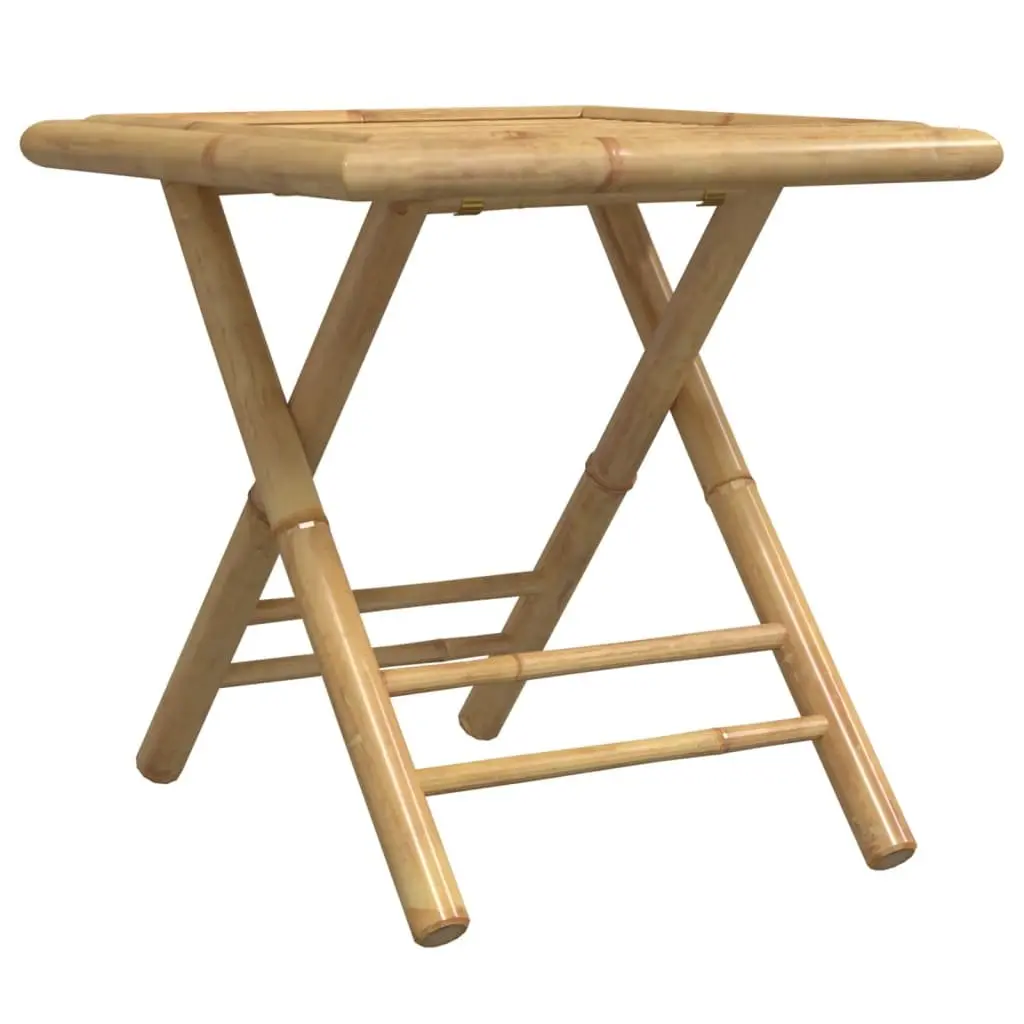 Folding Garden Table 45x45x45 cm Outdoor Patio Furniture Brown Bamboo Slat