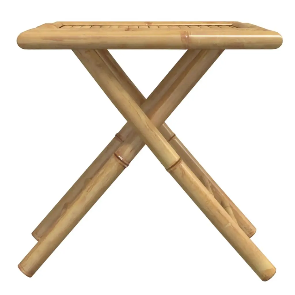 Folding Garden Table 45x45x45 cm Outdoor Patio Furniture Brown Bamboo Slat