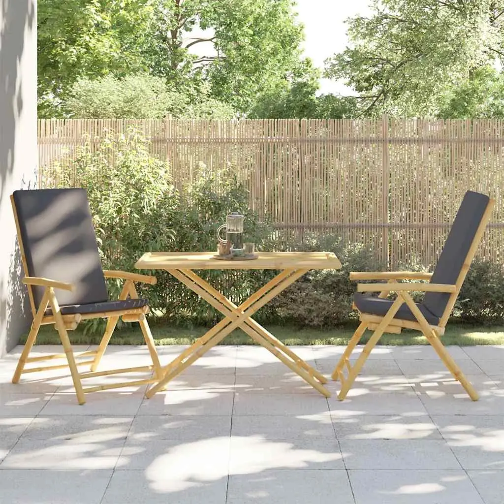 Folding Garden Table 110x55x75cm Outdoor Patio Bamboo Brown Foldable Portable