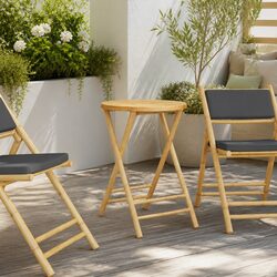 55cm Round Bamboo Folding Table for Outdoor Use