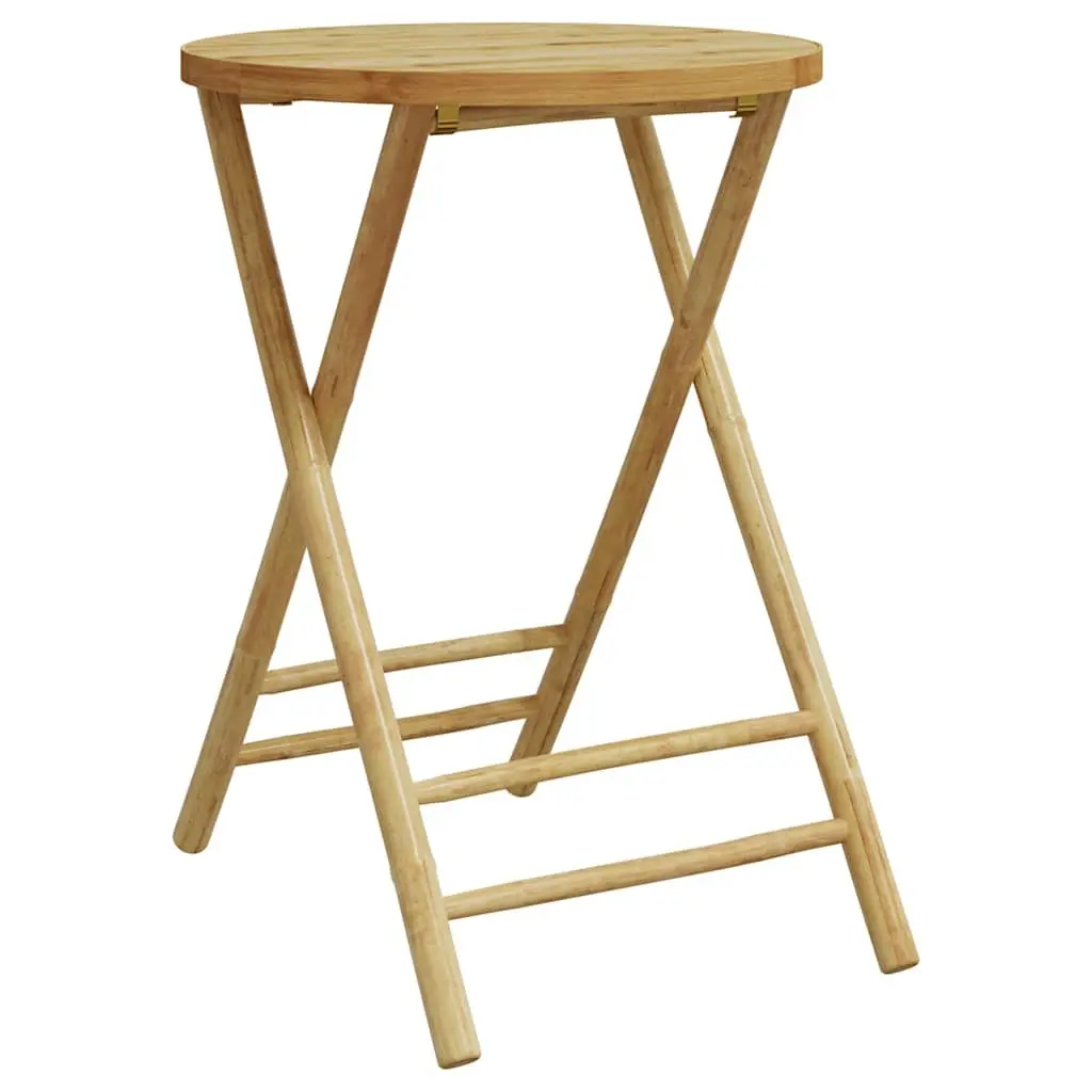55cm Round Bamboo Folding Table for Outdoor Use