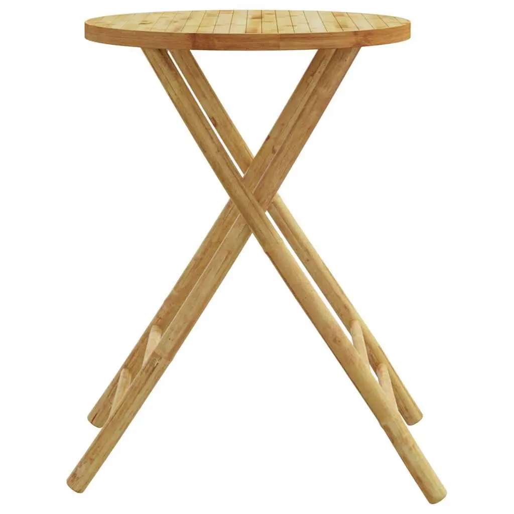 55cm Round Bamboo Folding Table for Outdoor Use