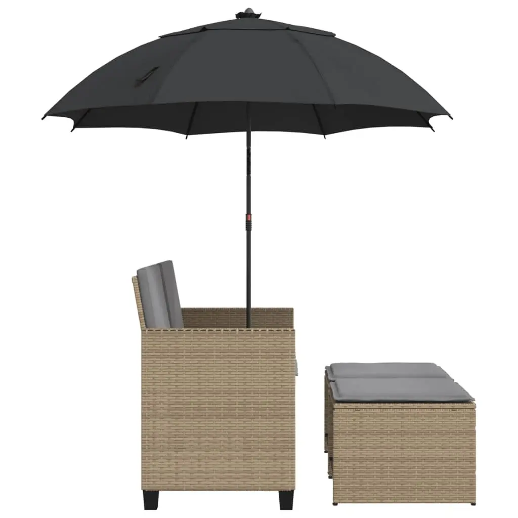 Garden Sofa 2-Seater Outdoor Patio Set Beige