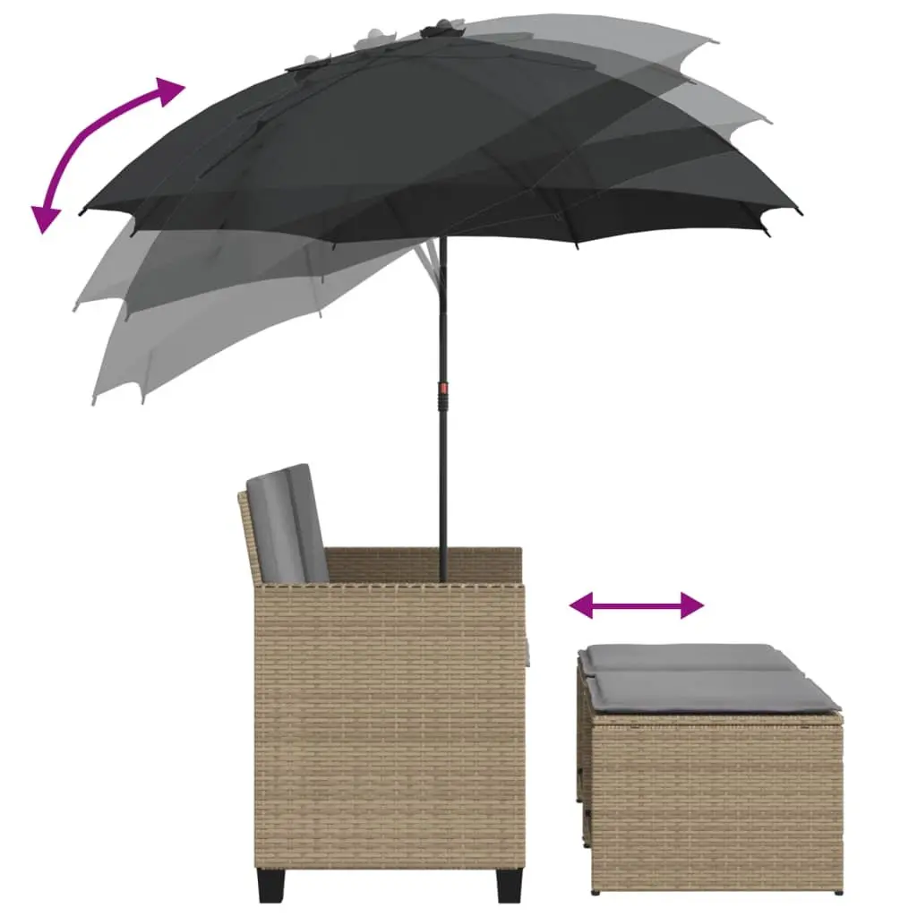 Garden Sofa 2-Seater Outdoor Patio Set Beige