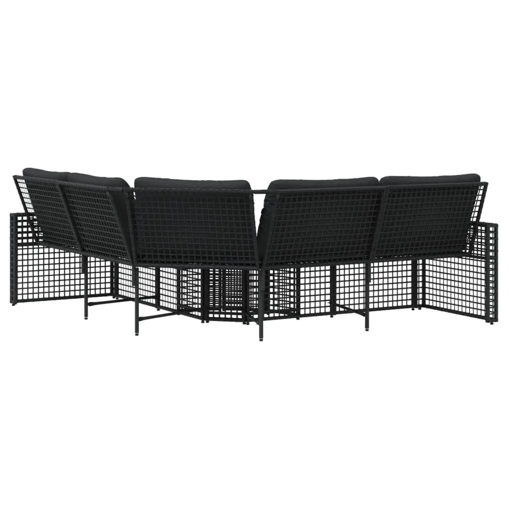 L-Shaped Garden Sofa Set with Removable Cushions