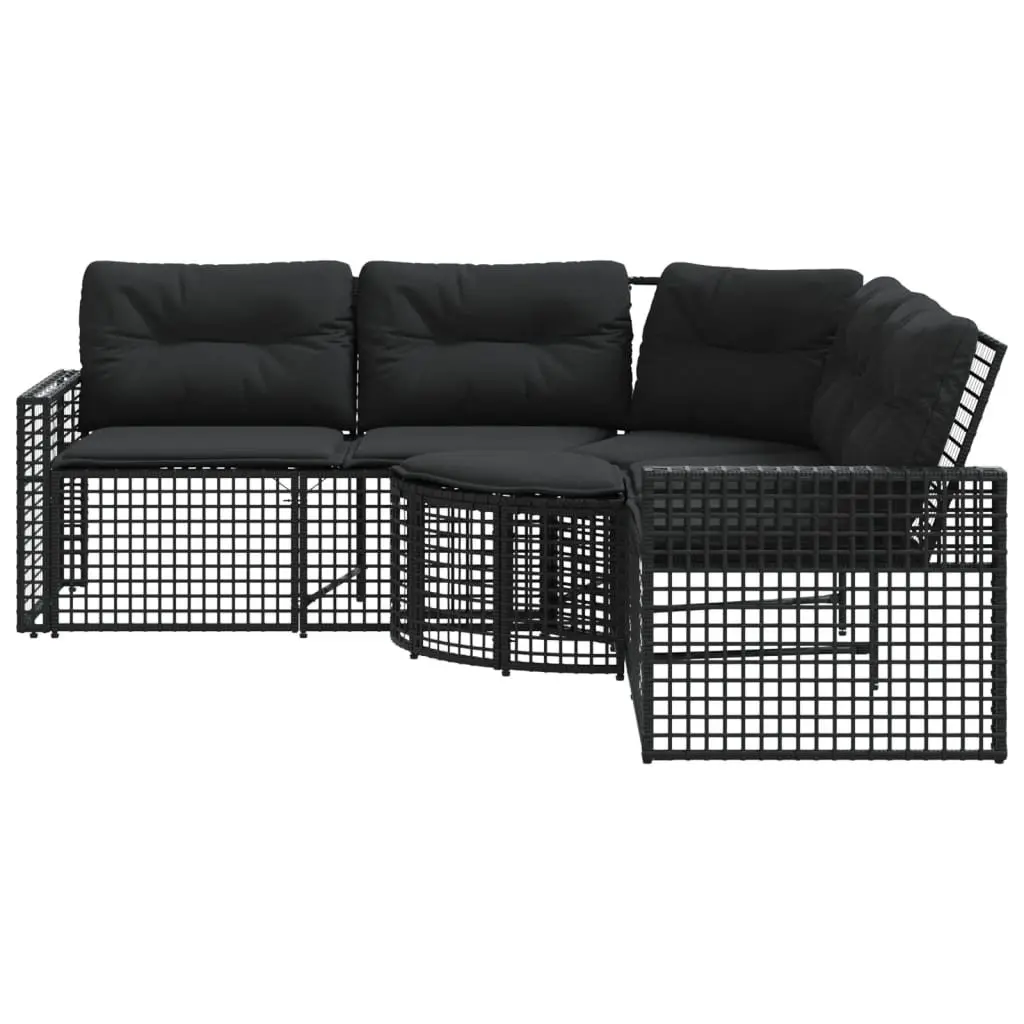 L-Shaped Garden Sofa Set with Removable Cushions