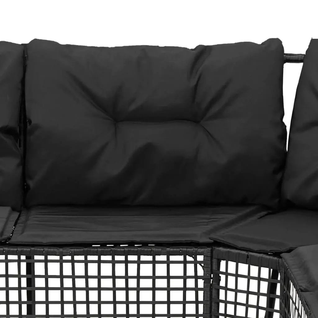 L-Shaped Garden Sofa Set with Removable Cushions