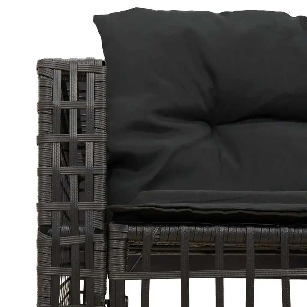 L-Shaped Garden Sofa Set with Removable Cushions