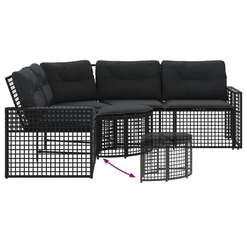 L-Shaped Garden Sofa Set with Removable Cushions