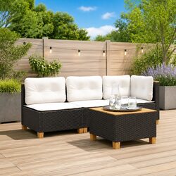 Specifications of the Black Rattan Corner Sofa with Cushions