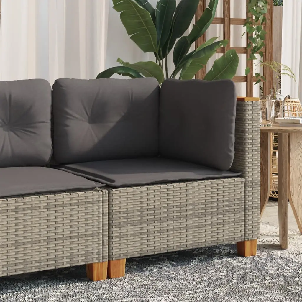 Grey Modular Outdoor Corner Sofa with Removable Cushions